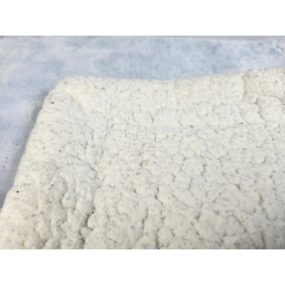 Mon Lapin Baby Blanket Mink‎ Plush Sherpa Blue Embossed Stars